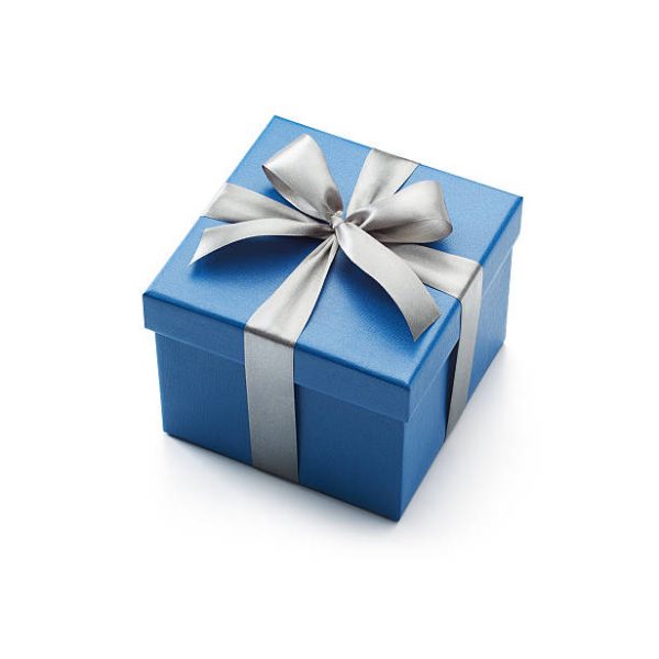 Blue gift box isolated on white background - Clipping path included